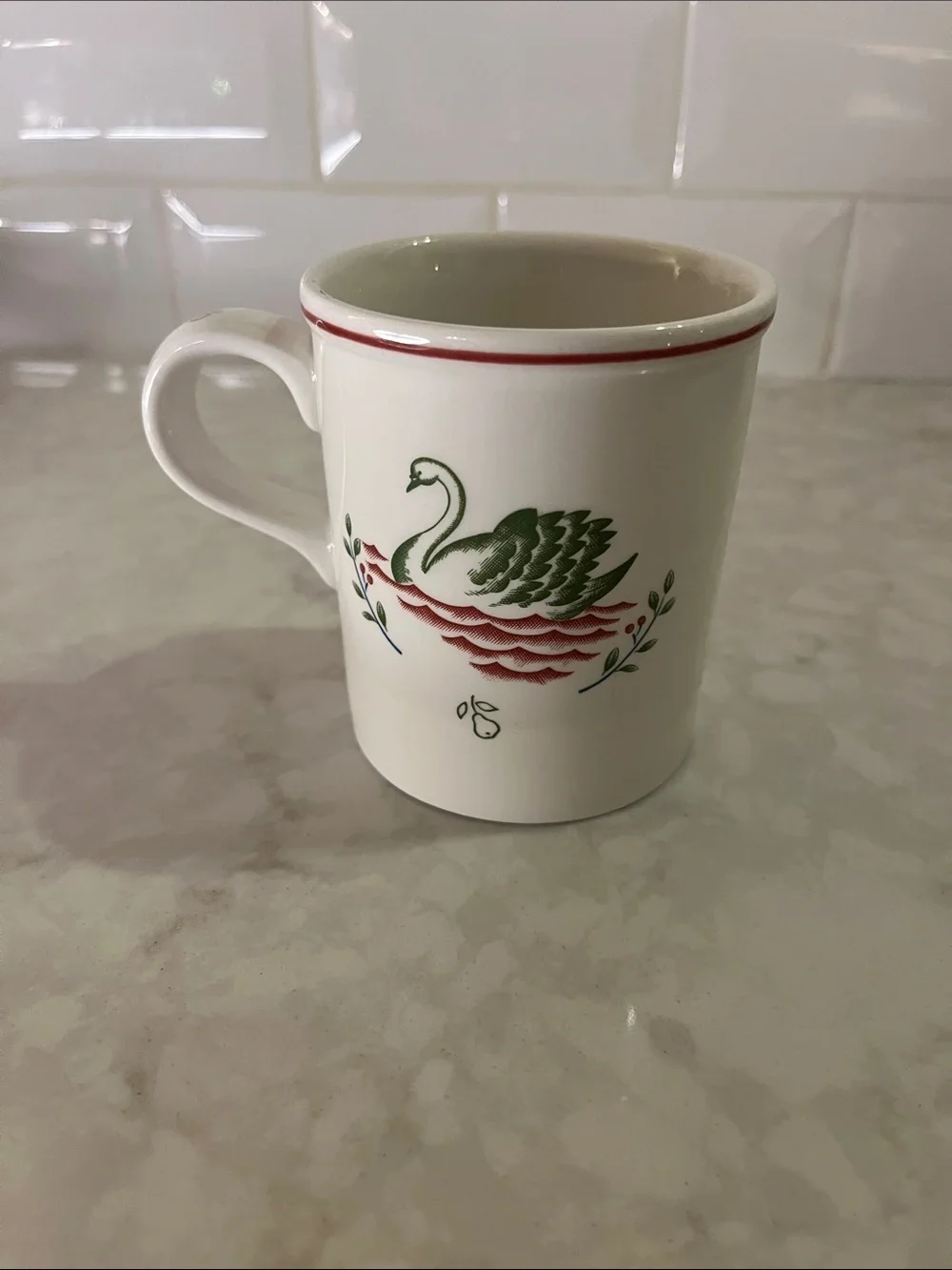 VINTAGE 12 Days of Christmas Mug Johnson Brothers Swans a Swimming